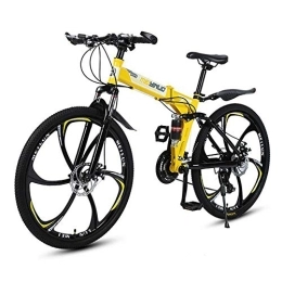 MATTE Bicicleta Bici de montaña plegable para adultos, 26 pulgadas de 21 velocidad doble freno de disco monta en bicicleta con marco de acero de alto carbono, MTB doble suspensión, Outroad competir con de ciclo