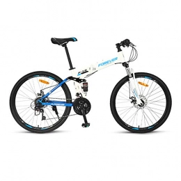 Yuxiaoo Bicicleta Bicicleta, Bicicleta de Montaña de 26 Pulgadas, Bicicleta Plegable de 24 Velocidades, Para Adultos, Marco de Acero con Alto Contenido de Carbono, Freno de Disco Doble, Doble AbsorcióN de Impactos