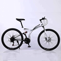 WEHOLY Bicicleta Bicicleta Bicicleta de montaña Marco plegable Bicicleta MTB Bicicleta de suspensión doble Bicicleta para hombre 24 velocidades 26 pulgadas Frenos de disco de bicicleta de acero con alto contenido