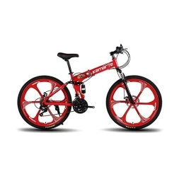 WEHOLY Bicicleta Bicicleta Bicicleta de montaña plegable de 26 '', 21 velocidades Ideal para conducción urbana y desplazamientos, con cuadro de acero al carbono de paso bajo, suspensión doble resistente al desgas