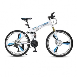 Yuxiaoo Bicicleta Bicicleta, Bicicleta de Montaña Plegable de Doble Choque, Bicicleta Todo Terreno de 26 Pulgadas Y 27 Velocidades, Para Adultos Y Adolescentes, Cuadro de Acero con Alto Contenido de Carbono