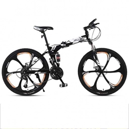 GXQZCL-1 Bicicletas de montaña plegables Bicicleta de Montaa, BTT, Bicicleta de montaña, bicicletas de montaña plegable, de doble suspensin y doble freno de disco, de 26 pulgadas Mag Ruedas MTB Bike ( Color : White , Size : 24-speed )