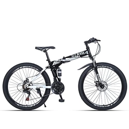 ALQFHFY Bicicletas de montaña plegables Bicicleta de montaña, 21 velocidades, con suspensión Delantera, Frenos de Disco, Folding Bike-A