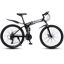 LADDER Bicicletas de montaña plegables Bicicleta de Montaña, Bici de montaña plegable, bicicletas de doble suspensión, chasis de acero al carbono, doble freno de disco, ruedas de radios de 26 pulgadas ( Color : Black , Size : 27-speed )