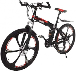 SYCY Bicicletas de montaña plegables Bicicleta de montaña con suspensión completa de 26 pulgadas, bicicletas de montaña plegables de acero con alto contenido de carbono para hombres y mujeres, bicicleta especializada de 21 velocidades
