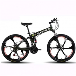 JLFSDB Bicicletas de montaña plegables Bicicleta de montaña Mountainbike Barranco plegable bicicleta de doble suspensión de 24 pulgadas de doble freno de disco completo de bicicleta de montaña, 21 24 27 velocidades marco de acero al carbon