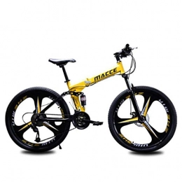 WYLZLIY-Home Bicicletas de montaña plegables Bicicleta de montaña Mountainbike Bicicleta MTB de 26 pulgadas for adultos plegable de montaña Bicicletas Suspensión Barranco bicicletas de doble freno de disco completo del marco de acero al carbono