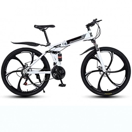 YARUMD FOOD Bicicleta Bicicleta de montaña para adultos, acero de alto carbono, 26 pulgadas, 24 velocidades, rueda de radios de bicicleta de montaña, freno de disco doble, bicicleta de montaña plegable