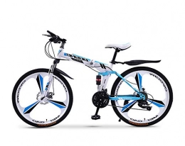 MOOLUNS Bicicleta Bicicleta de Montaña, Plegable 20 Pulgadas Bicicletas de Acero Al Carbono, Doble Choque Velocidad Variable Adulto, Rueda Integrada de 3 Cuchillas, Altura Apropiada el 160-185cm, Blanco, 20in (21 speed)