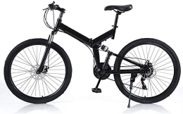 Frederimo Bicicleta Bicicleta de montaña plegable, 26 pulgadas, 21 marchas, para camping, color negro, peso de carga