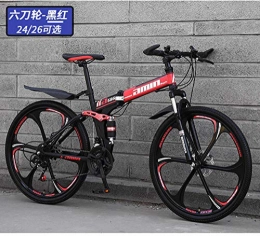 Bicicleta de montaña Plegable Bicicleta Amortiguador Doble Velocidad de Rueda integrada Carreras de Coches- (6 Ruedas de Corte) Velocidad t_30