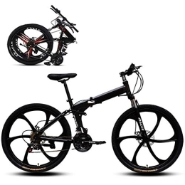 YANGSANJIN Bicicleta Bicicleta de montaña plegable, bicicleta de carretera, 6 impulsores Bicicleta ultraligera de 21 velocidades con cuadro y horquilla de acero con alto contenido de carbono, para hombre, mujer
