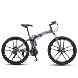 ZXC Bicicletas de montaña plegables Bicicleta de montaña plegable Bicicleta de velocidad variable de 24 pulgadas Absorción de impactos Bicicleta de montaña Bicicleta de carretera para adultos Bicicleta de estudiante masculina y femeni