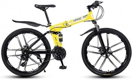 Bicicleta de montaña plegable de velocidad variable de 26 pulgadas, marco de acero de alto carbono para bicicletas de freno de disco dual, bicicleta BXM
