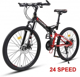Bicicleta Montana Hombre, Foldable Trekking Bike Cross Variable Speed Bike 26 Inch MTB Adult Land Gearshift Steel Frame Bike