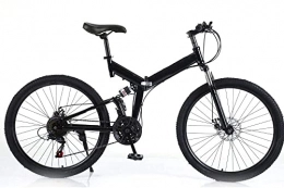 Bicicleta plegable de 26 pulgadas, bicicleta de montaña, plegable, bicicleta de carrera, freno V, color negro