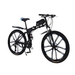 TSTQH Bicicletas de montaña plegables Bicicleta Plegable de 26 Pulgadas Bicicleta de montaña y 27 velocidades ，Plegable Cuadro Fibra de Carbono con Bolsa de Bicicleta Freno de Disco Bicicleta Urbana Carretera（Spot Europeo）