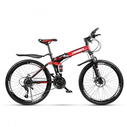 WSS Bicicleta Bicicleta Plegable de 26 Pulgadas de Acero de Carbono de 24 velocidades de Carbono, Freno mecánico, Adecuado para Estudiantes Adultos, Masculina y Femenina, Bicicleta de montaña.-3 impulsores