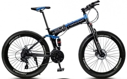 DPCXZ Bicicleta Bicicleta Plegable De Montaña Para Adultos De 21 Velocidades, Suspensión Delantera MTB De 26 Pulgadas, Ruedas De Absorción De Golpes, Bicicleta Para Hombre Y Mujer blue, 26 inches