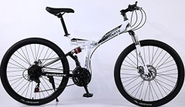 DPCXZ Bicicleta Bicicleta Plegable Mini Bicicleta Plegable De 26 Pulgadas De Velocidad Variable Hombres Mujeres Bicicleta Montaña Adulto Estudiantes Niños Al Aire Libre Deporte De La Bici White, 24 inches