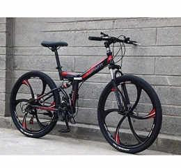 GASLIKE Bicicleta Bicicletas de montaña plegables para hombres y mujeres, bicicleta de suspensin suave de bicicleta completa, cuadro de acero con alto contenido de carbono, freno de doble disco, E, 24 inch 21 speed