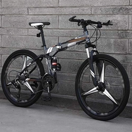 HFJKD Bicicletas de montaña plegables Bicicletas plegables de bicicleta de montaña, bicicleta de doble suspensión con freno de doble disco de 27 velocidades, 26 pulgadas, freno de doble disco, bicicletas de velocidad variable todoterreno