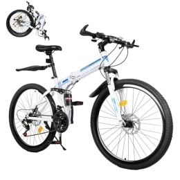 BJTDLLX Bicicleta BJTDLLX Bicicleta plegable de 26 pulgadas para adultos, bicicleta de montaña mejorada de 21 velocidades, bicicleta plegable para adultos, 120 kg, bicicleta todoterreno, bicicleta de ciudad, bicicletas
