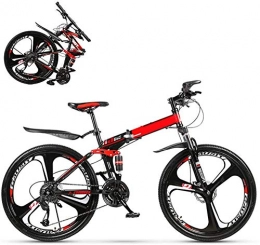BUK Bicicletas de montaña plegables BUK Bicicleta de Montaña MTB, Bicicleta de Mujer Plegable Bicicleta de MTB de 24 / 26 Pulgadas con 10 Ruedas de corte-26 Pulgadas_24 Velocidad