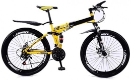 BUK Bicicletas de montaña plegables BUK Bicicleta Montaña, para Mujer Plegable Bicicleta de MTB de 24 / 26 Pulgadas con 10 Amarillas 3