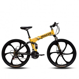 CXY-JOEL Bicicletas de montaña plegables CXY-JOEL Bicicleta de Montaa para Adultos, Ruedas de 26 Pulgadas, Bicicleta de Montaa Trail Bicicletas Plegables de Acero de Alto Carbono, Bicicletas de 21 Velocidades, Suspensin Completa, Engrana