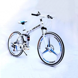 Dapang Bicicletas de montaña plegables Dapang Bicicleta de montaña, con Estructura de Acero Mediano y Ruedas de 26 Pulgadas con Frenos de Disco mecánicos, transmisión Shimano de 27 velocidades, White, 24speed
