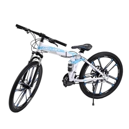 DiLiBee Bicicletas de montaña plegables DiLiBee Bicicleta de montaña plegable de 26 pulgadas, 21 velocidades, frenos de disco, con doble suspensión MTB
