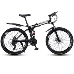 LADDER Bicicleta Dsrgwe Bicicleta de Montaña, Bici de montaña Plegable, Bicicletas BTT de Doble suspensión, suspensión Doble y Doble Freno de Disco, Ruedas de radios de 26 Pulgadas (Color : Black, Size : 27-Speed)