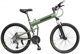 EMPTY Bicicleta EMPTY Bicicleta de montaña, 26" Plegable Ligero de aleacin MTB Rgidas Suspensin Delantera Frenos de Doble Disco 21 / 24 / 27Speed, Amarillo, 27 de Velocidad (Color : Green, Size : 24 Speed)