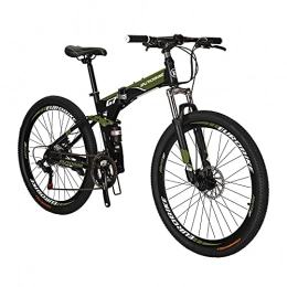 EUROBIKE Bicicletas de montaña plegables Eurobike Bicicleta de montaña plegable para adultos de 27.5 pulgadas para hombres 18 pulgadas marco de bicicleta de acero (rueda regular Armygreen)