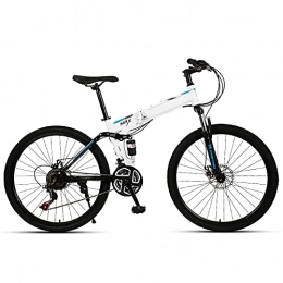 FGKLU Bicicletas de montaña plegables FGKLU Bicicleta de montaña Plegable para Adultos de 26 Pulgadas, Bicicletas MTB para Hombres y Mujeres, Frenos de Disco Doble de Acero de Alto Carbono de 21 velocidades para Exteriores