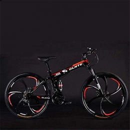 WSS Bicicletas de montaña plegables Frenos Plegables de 26 Pulgadas de 21 velocidades Bike-Dual Dual Dual: Adecuado para Bicicletas Masculinas y Femeninas para Estudiantes Adultos Negro Negro rojo-27 Velocidad
