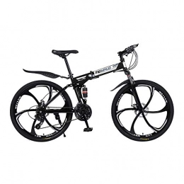 ganeric Bicicleta ganeric Bicicleta de montaña para mujer y hombre, plegable, ligera, 27 velocidades, 66 cm, negro
