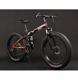 GASLIKE Bicicleta GASLIKE Bicicleta Plegable de Bicicleta de montaña, Bicicletas de MTB de Doble suspensión Fat Tire, Cuadro de Acero con Alto Contenido de Carbono, Freno de Doble Disco, A, 26 Inches 7 Speed