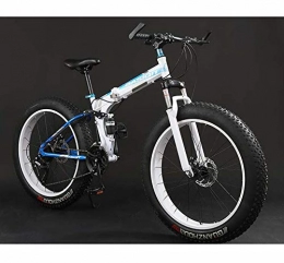 GASLIKE Bicicleta GASLIKE Bicicleta Plegable de Bicicleta de montaña, Bicicletas de MTB de Doble suspensión Fat Tire, Cuadro de Acero con Alto Contenido de Carbono, Freno de Doble Disco, C, 24 Inch 21 Speed
