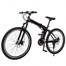 GHZ Mountain Cross-Country bike-21/27 Inch Bicicleta de Doble suspensin de montaña Plegable Ligera, Bicicleta de Carretera pequea porttil para Adultos