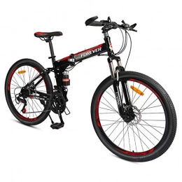 GPAN Bicicleta GPAN Plegable Bicicleta de Montaa Bikes MTB con Doble suspensin Unisex Adulto, 24 Velocidades, 26 Pulgadas, Doble Freno Disco, Black