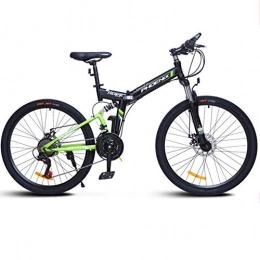GPAN Bicicletas de montaña plegables GPAN Plegable Bicicleta Mountain Bikes MTB, 24 Velocidades, 26 Pulgadas, con Doble Suspensin Doble Freno Disco, Unisex Adulto, Green