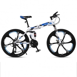 GXQZCL-1 Bicicletas de montaña plegables GXQZCL-1 Bicicleta de Montaa, BTT, Bicicleta de montaña, Bicicletas de montaña Plegable, de Doble suspensin y Doble Freno de Disco, de 26 Pulgadas mag Ruedas MTB Bike (Color : Blue, Size : 24-Speed)