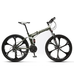 HEMSAK Bicicletas de montaña plegables HEMSAK Bicicleta de Montaña para Adultos, Suspensión Completa Bicicleta Plegable MTB de Acero de Alto Carbono, Ciclismo de Turismo Plegable Neumático Total