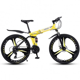 HSRG Bicicletas de montaña plegables HSRG – Bicicleta de montaña plegable, 26 pulgadas, antideslizante MTB bicicleta al aire libre con 3 ruedas de corte, 21 / 24 / 27 Speed Bicycle Damping Bicycle para hombres y mujeres