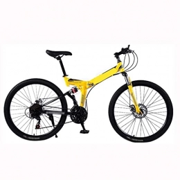 HUAQINEI Bicicleta HUAQINEI Bicicleta Plegable Modelo de Bicicleta de montaña para Fortalecer la absorción de impactos-21 / 24 / 27 se Shift Uni-Adult Bike, Rojo, 24 velocidades