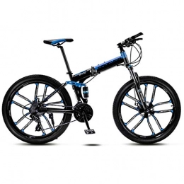 JXJ Bicicleta JXJ Bicicleta de Montaña para Adultos, 26 Pulgadas Bicicletas Plegables, 21 / 24 / 27 / 30 Velocidades Bikes MTB Suspensión Completa con Doble Freno Disco