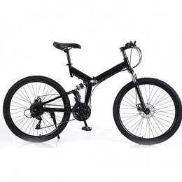 Kaibrite Bicicleta Kaibrite Bicicleta plegable de 26 pulgadas, bicicleta de montaña plegable, bicicleta de montaña, bicicleta de montaña, descenso, freno en V, color negro