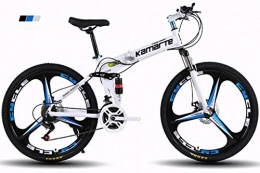KTM Bicicletas de montaña plegables KTM Bicicleta de montaña Bicicleta Plegable Rueda de 24-26 Pulgadas, Tres Opciones de Cambio (21-24-27), neumático Especial Todoterreno, White, 24" 27speedchange